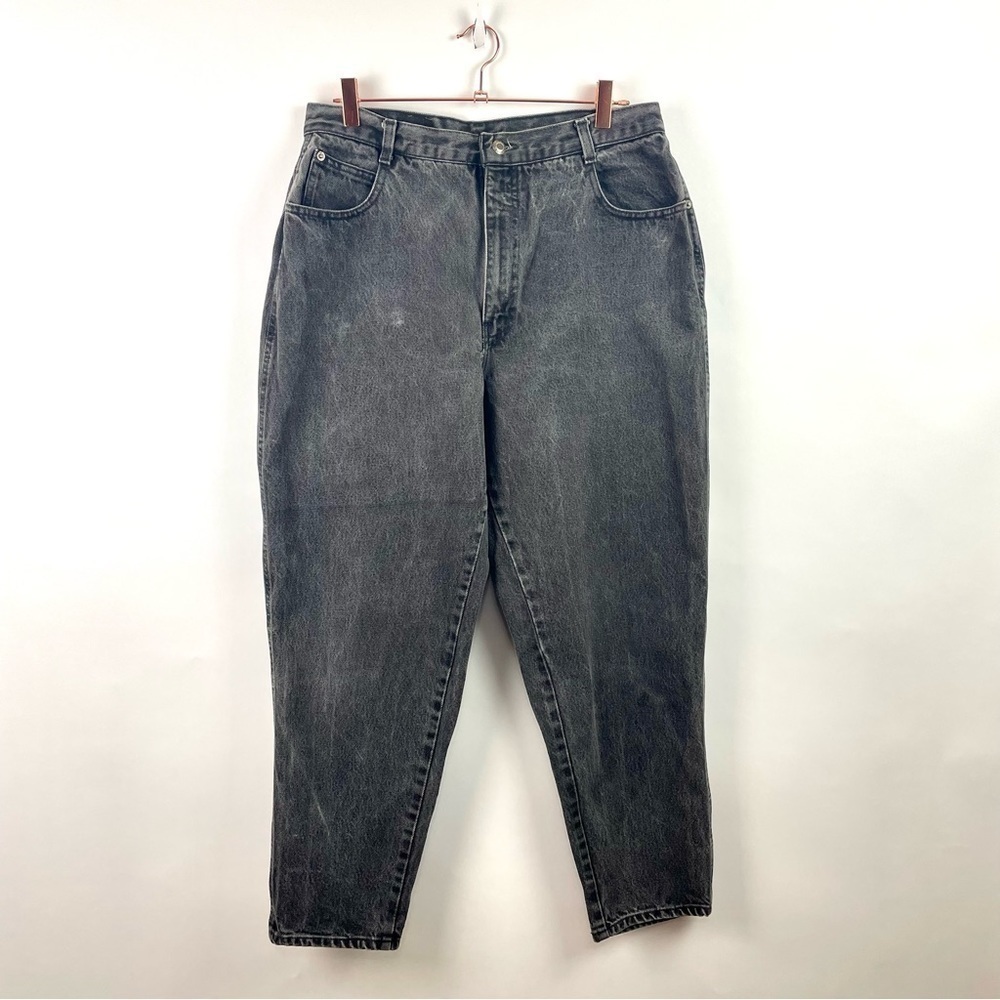 PS Gitano Vintage 80s Black Wash Jeans‎ High Waist Baggy Tapered Fit 18 Short